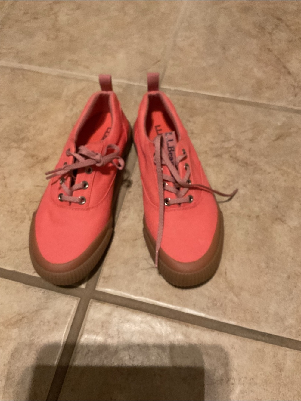 L.L. Bean Eco Woods Lace Up Reef Coral Shoes Women’s Size 7.5 NWOT